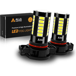 Buy now Alla Lighting Super Bright PSX24W 2504 LED Fog Light Bulbs, 6000K Xenon White 2800Lms 12276 Auto 12V Fog Lamps Replacement 5730 33-SMD LEDs at indiglob india
