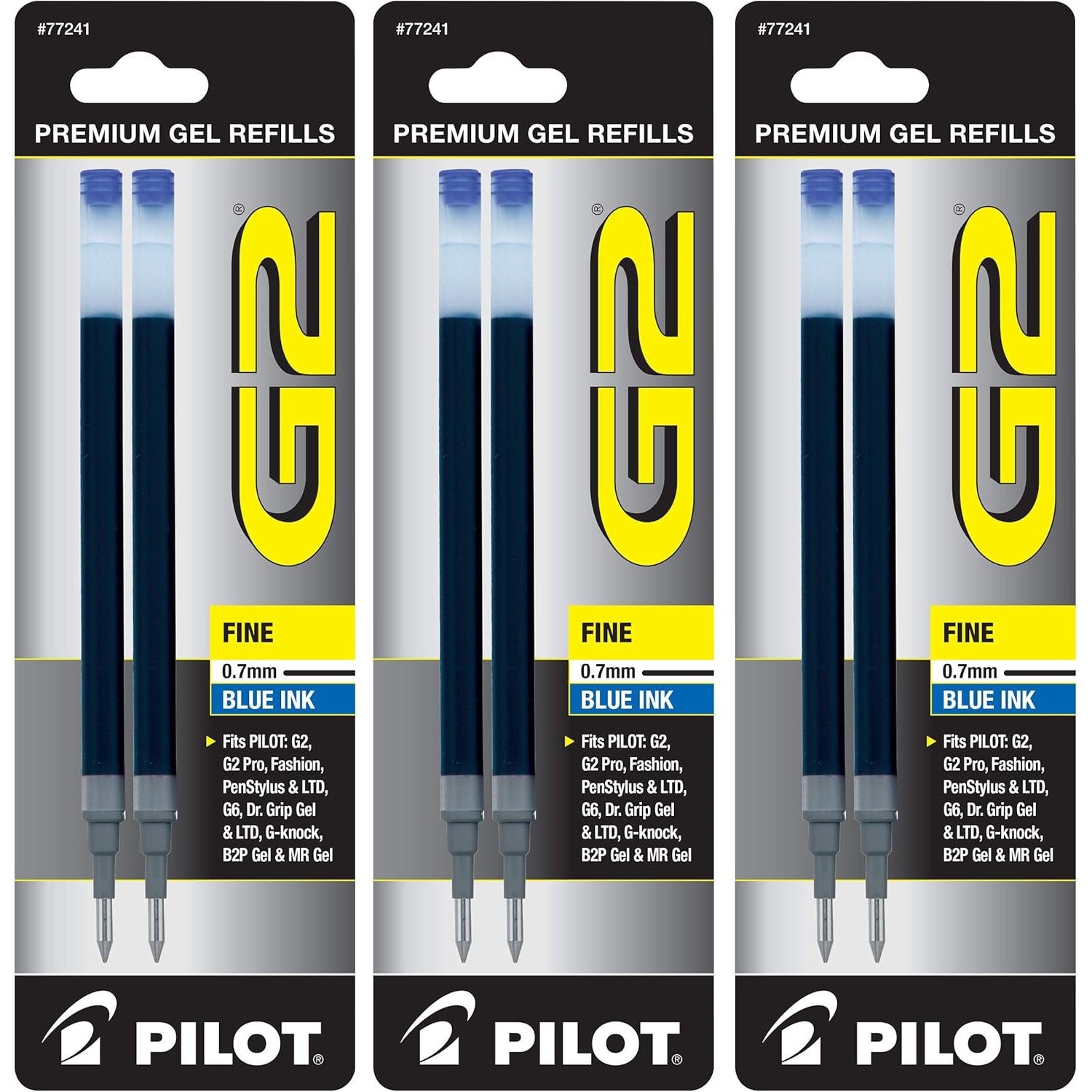 Buy now Pilot, G2 Gel Ink Refills, Extra Fine Point 0.5 mm, Black, Pack of 2 6 Count (Pack of 1) Blue Fine Point at indiglob india