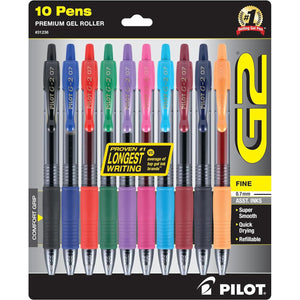 Buy now Pilot G2 Premium Gel Pens, Gel Roller Pens, Fine Point 0.7 mm Assorted Colors 10 at indiglob india