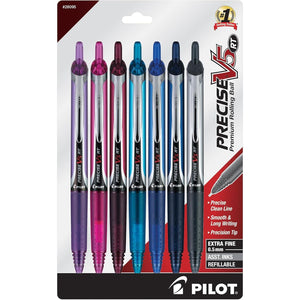 Buy now Pilot Precise V5 RT Refillable & Retractable Rolling Ball Pens, Extra Fine Point Pens, 0.5 mm, Assorted, Pack of 7 - Ideal for School, Journaling & Office Writing at indiglob india
