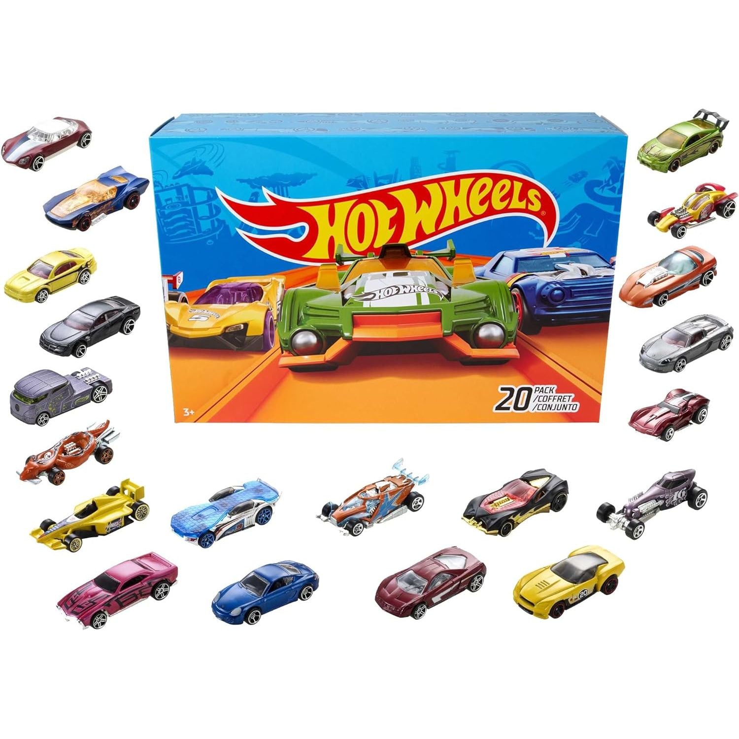 Buy now Hot Wheels Set of 10 1:64 Scale Toy Trucks and Cars for Kids and Collectors, Styles May Vary 20-Pack at indiglob india