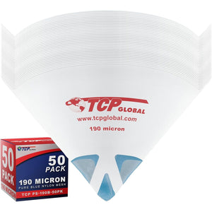 Buy now TCP Global - 190 Micron Filter Tips Ultra-Fine Paint Strainer (50 Pack) - Pure Blue Nylon Mesh Cone Strainer - Paint Filter Cones for Auto, House & Hobby at indiglob india
