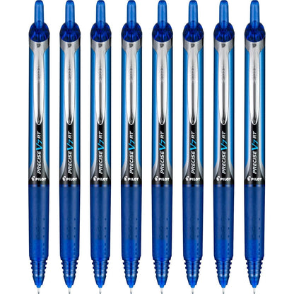 Buy now Pilot Precise V7 RT Refillable & Retractable Liquid Ink Rollerball Pens, Blue Ink Pens, Fine Point (0.7 mm), 8-Pack - Ideal for School, Journaling, and Office Writing at indiglob india