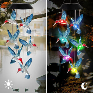 Buy now Hummingbird Solar Wind Chimes, OkayGoo Hummingbird Gift Outdoor Wind Chime Solar Lights Color Changing Night Lights Gifts for Mom Grandma Memorial Wind Chimes Christmas Decoration at indiglob india