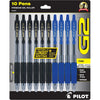 Pilot G2 Premium Gel Roller Pens, Extra Fine Point 0.5 mm, Gel Pens Black, Pack of 5 - Ideal for School, Journaling & Office Writing - Black & Blue