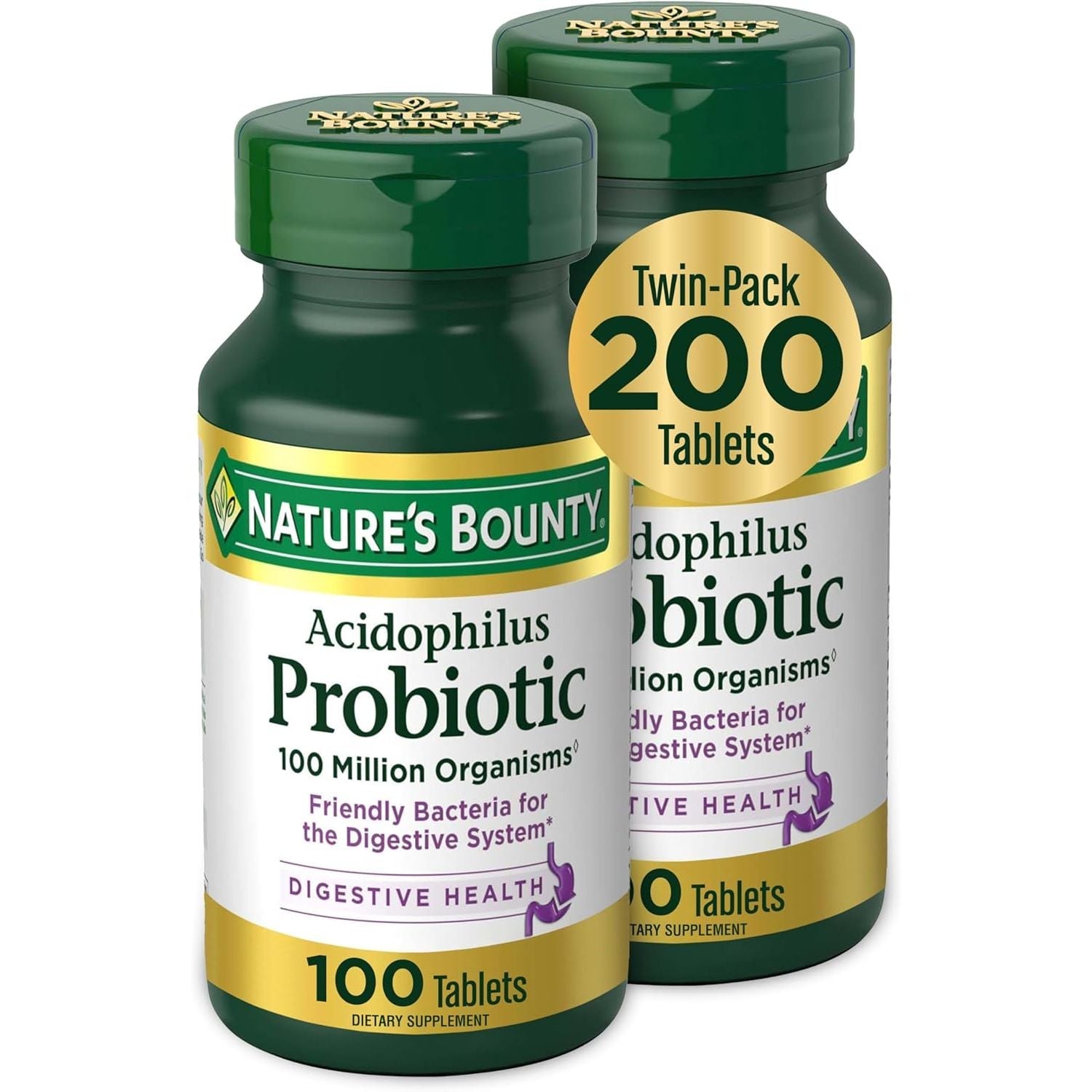 Buy now Nature's Bounty Probiotic Acidophilus Tablets, 120 tablets 100 Count (Pack of 2) Unflavored at indiglob india