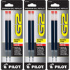 Pilot, G2 Gel Ink Refills, Extra Fine Point 0.5 mm, Black, Pack of 2 - Red