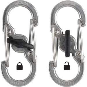 Buy now Nite Ize S-Biner MicroLock, Locking Key Holder, Stainless-Steel 2-Pack at indiglob india