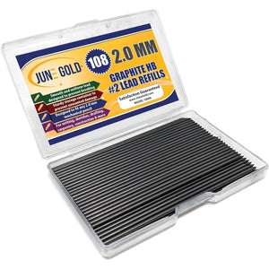 Buy now June Gold 108 Pieces, 2.0 mm HB #2 Lead Refills, 90 mm Length, Extra Bold Thickness, Break Resistant Lead/Graphite at indiglob india