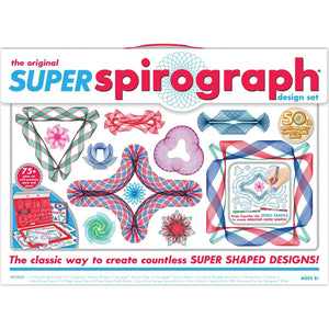 Buy now Spirograph Super 50th Anniversary Set –Arts and Crafts, Kids Toys, Art Supplies, Craft Supplies, Drawing Kit, Spiral Art, Classic Gear Design Kit, Case, Pens, Design Sheet Included, Ages 8+ at indiglob india