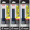 Pilot, G2 Gel Ink Refills, Fine Point 0.7 mm, Black, Pack of 6 - Red