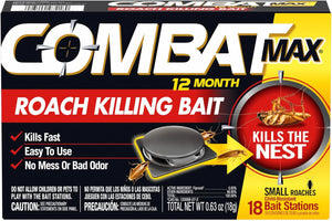 Buy now Combat Max 12 Month Roach Killing Bait, Small Roach Bait Station, Child-Resistant, 18 Count at indiglob india