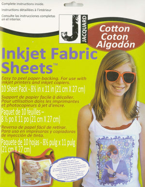 Buy now Jacquard Inkjet Fabric Sheets 8.5inX11in 10/Pkg-100% Cotton Percale at indiglob india