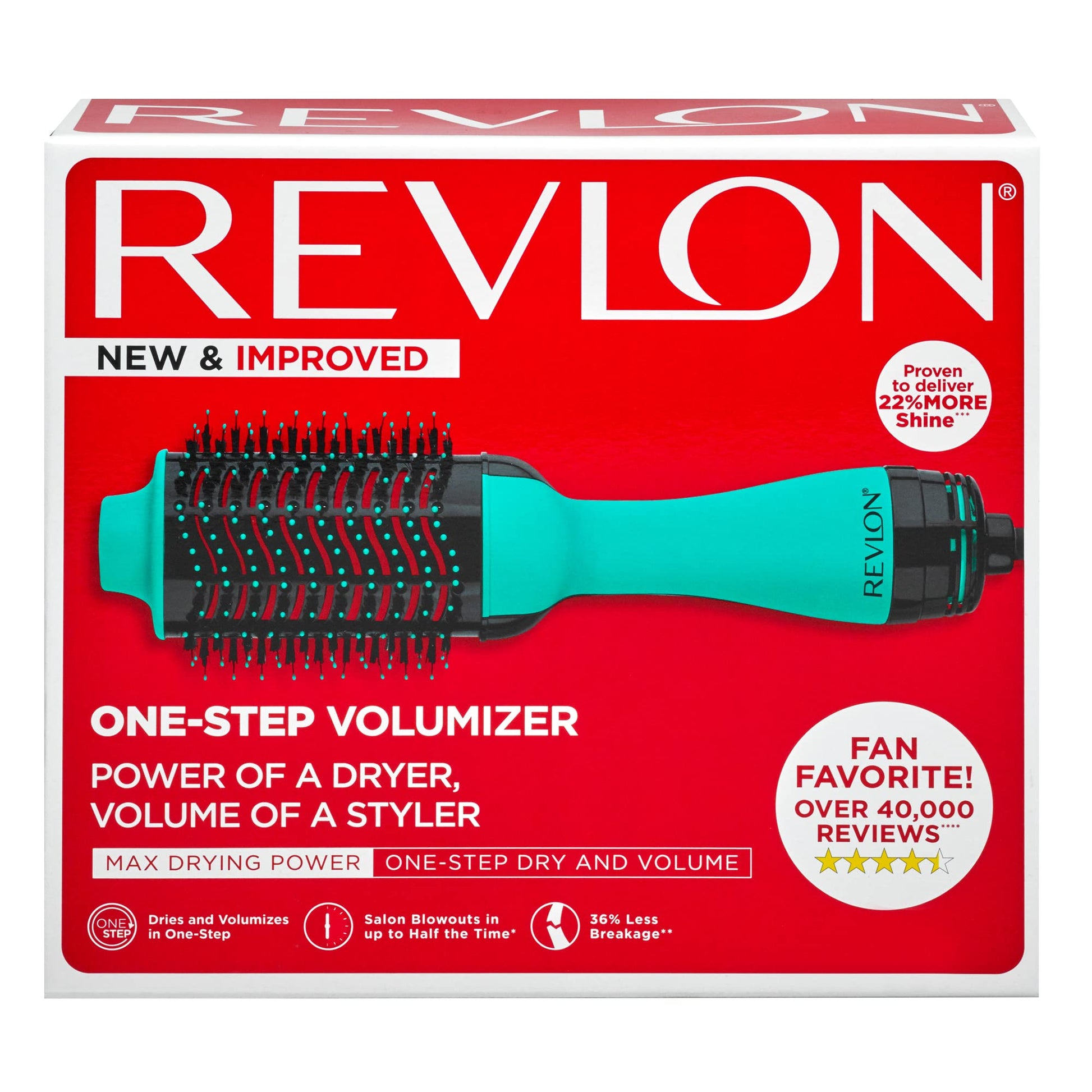 Buy now REVLON One Step Hair Dryer And Volumizer Hot Air Brush, Turquoise Volumizer, 1 Count at indiglob india