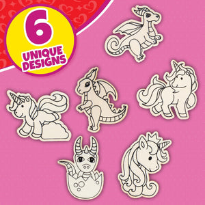 Buy now Unicorn & Dragon Wood Painting Kits (24ct)- Perfect Goodie Bag Party Favors for Kids Birthday Party -Each has a Wood Craft, Paints, Brush & Sticker for Boys & Girls - Kids Multi-Item Party Favor Packs at indiglob india