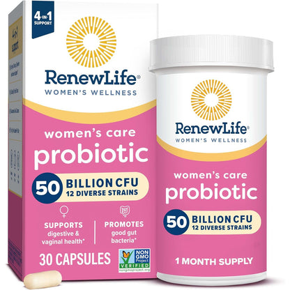 Buy now Renew Life Women's Probiotic Capsules, 50 Billion CFU Guaranteed, Supports pH Balance, Vaginal, Urinary, Digestive and Immune Health(2), L. Rhamnosus GG, Dairy, Soy and Gluten-Free, 30 Count at indiglob india