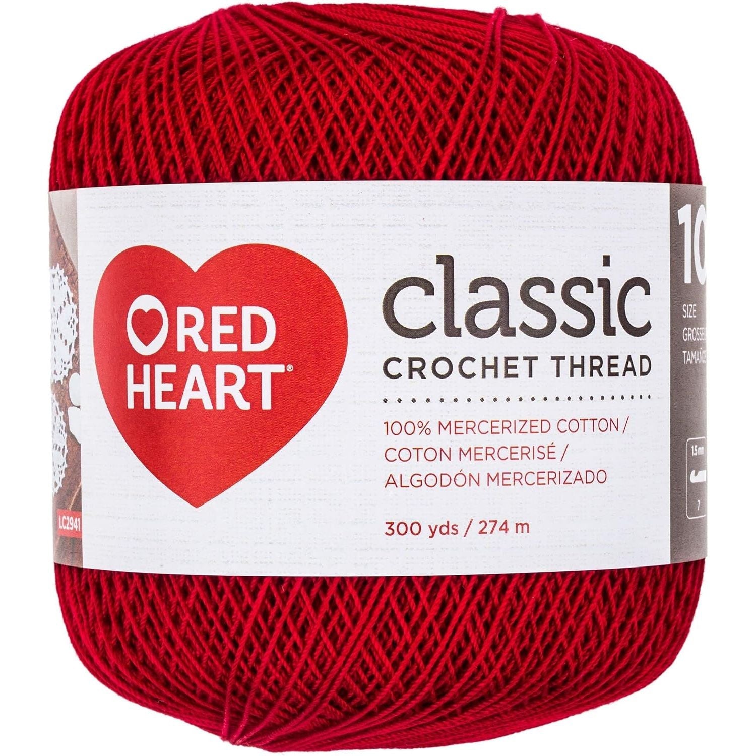 Buy now Red Heart Crochet Thread Yarn, 300 Yards, Victory Red, 1 Count (Pack of 1) 300 Yards Victory Red Size 10 at indiglob india