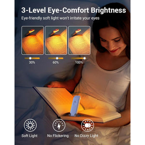 Buy now DEWENWILS Book Reading Light, Amber Warm Clip On LED with 3 Adjustable Brightness for Eye Protection, Rechargeable USB, Perfect for Bookworms, Kids (White) at indiglob india