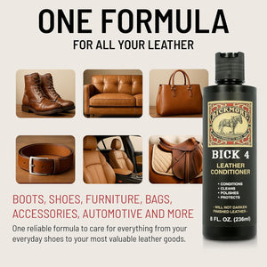 Buy now Bick 4 Leather Conditioner and Leather Cleaner 8 oz - Will Not Darken Leather - Safe For All Colors of Leather Apparel, Furniture, Jackets, Shoes, Auto Interiors, Bags & All Other Leather Accessories at indiglob india