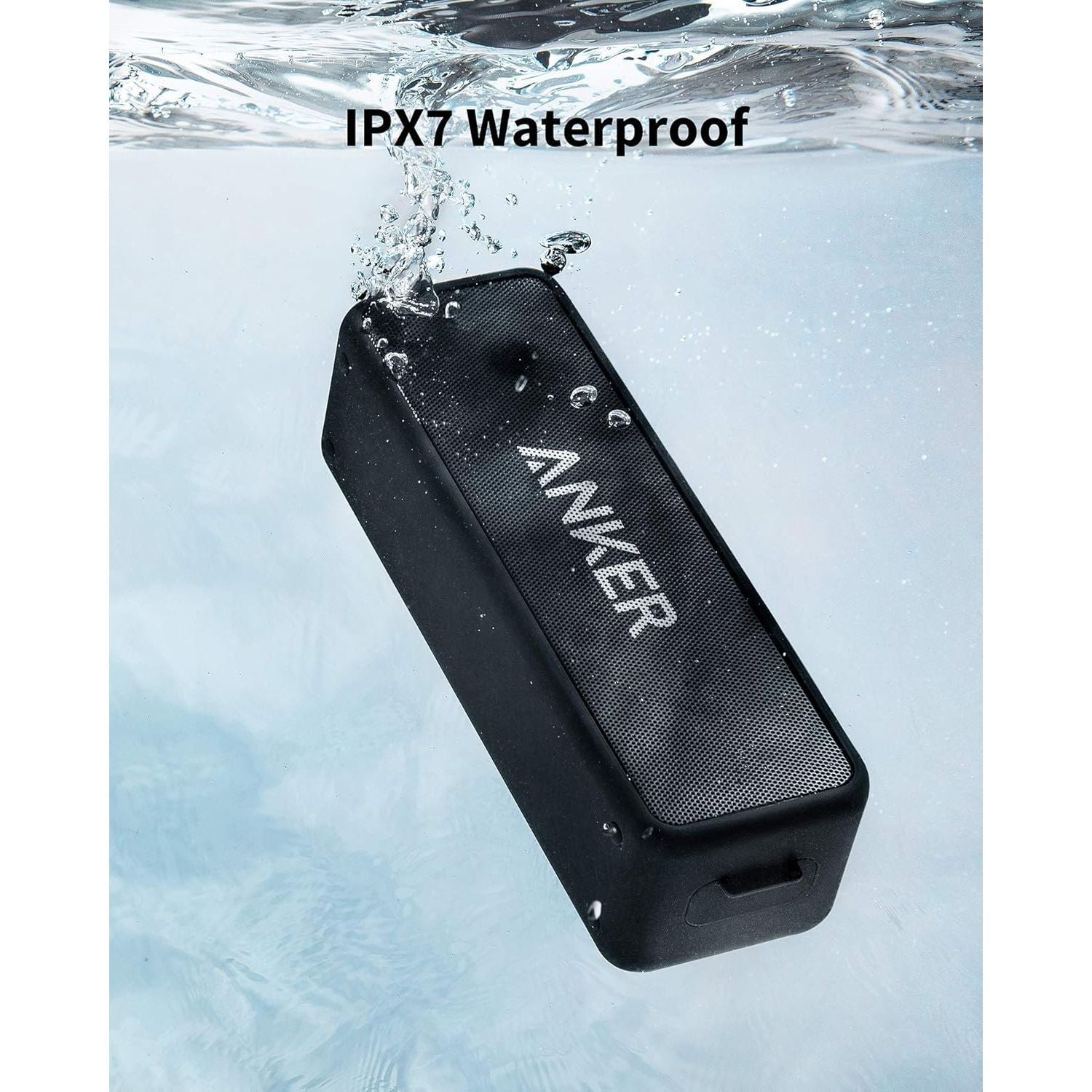 Buy now Anker Soundcore 2 Portable Bluetooth Speaker with Stereo Sound, Bluetooth 5, Bassup, IPX7 Waterproof, 24-Hour Playtime, Wireless Stereo Pairing, Speaker for Home, Outdoors, Travel at indiglob india