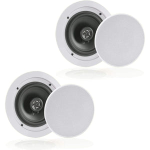 Buy now Pyle 6.5” Pair Bluetooth Flush Mount In-wall In-ceiling 2-Way Speaker System Quick Connections Changeable Round/Square Grill Polypropylene Cone & Polymer Tweeter Stereo Sound 150 Watt (PDICBT652RD) at indiglob india
