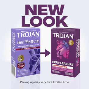 Buy now Trojan Her Pleasure Sensations Spermicidal Lubricated Condoms, 12ct at indiglob india