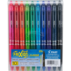 Buy now Pilot FriXion Erasable Gel Pens, Fine Point 0.7 mm Erasable Pens, Pack of 10 Assorted Colors at indiglob india