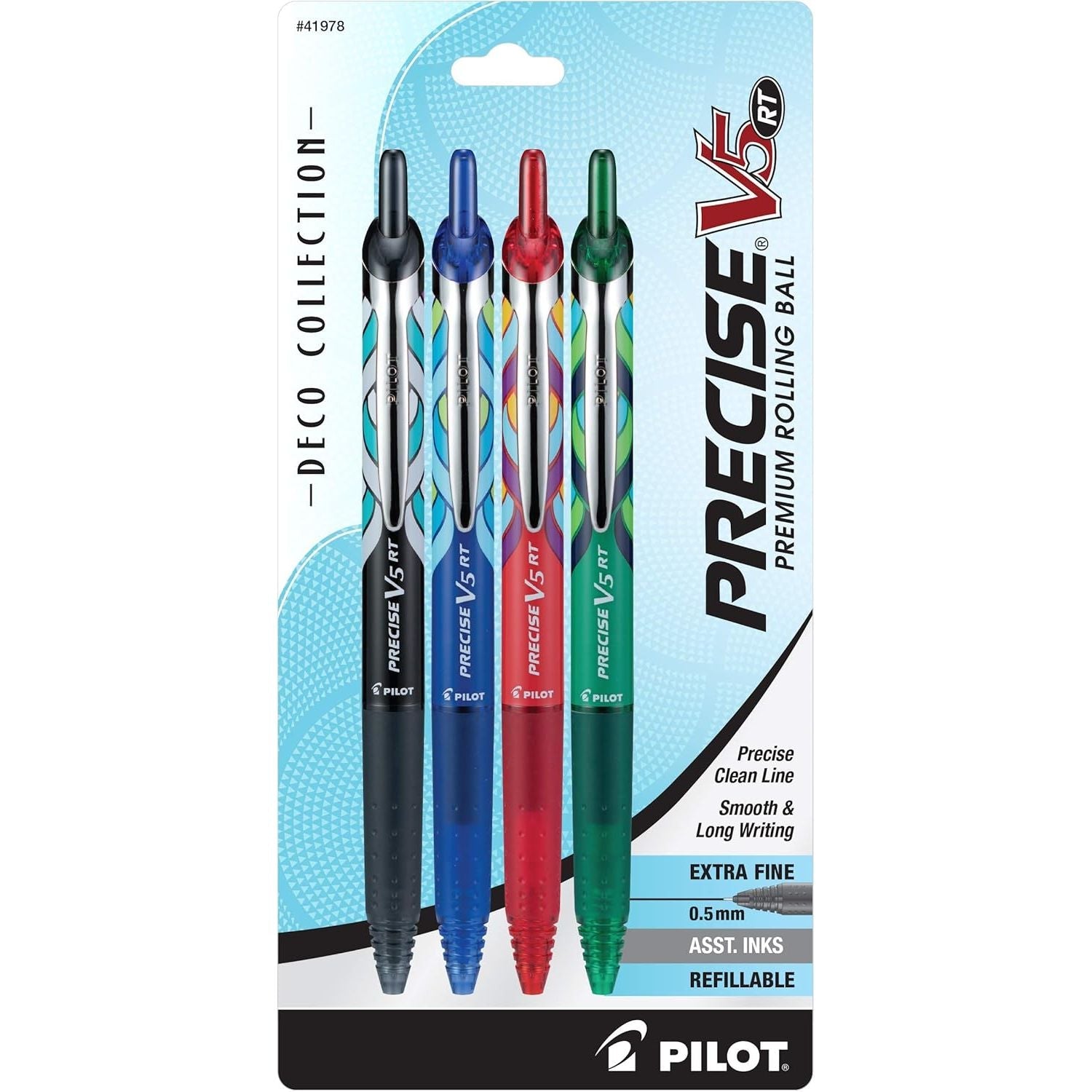 Buy now Pilot Precise V5 RT Refillable & Retractable Rolling Ball Pens, Extra Fine Point Pens, 0.5 mm, Assorted, Pack of 5 - Ideal for School, Journaling & Office Writing 4 Count (Pack of 1) at indiglob india