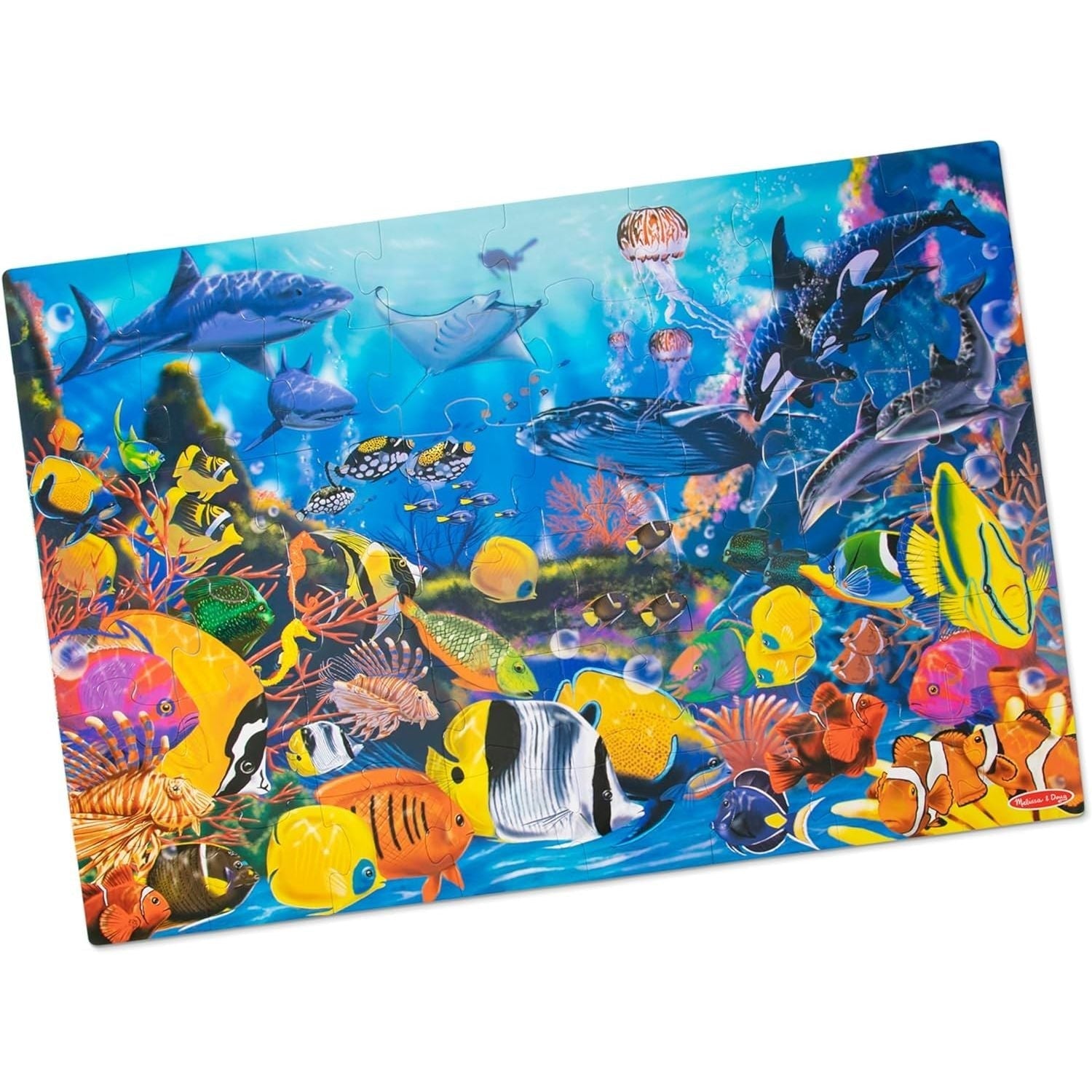 Buy now Melissa & Doug Rainforest Floor Puzzle, 48 pc Jumbo Jigsaw Puzzle, Educational Screen Free Activity for Toddler, Preschoolers and Kids Ages 3+ (2 x 3 Feet) - FSC Certified Underwater at indiglob india
