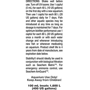 Buy now Seachem Stability Fish Tank Stabilizer - For Freshwater and Marine Aquariums 100ml at indiglob india