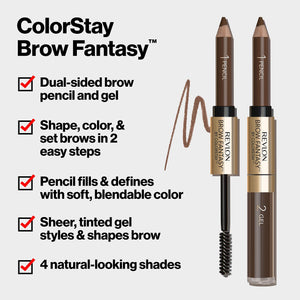 Buy now Revlon Eyebrow Gel & Pencil, ColorStay Brow Fantasy 2-in-1 Eye Makeup, Longwearing with Precision Tip, 108 Light Brown, 0.04 Oz at indiglob india