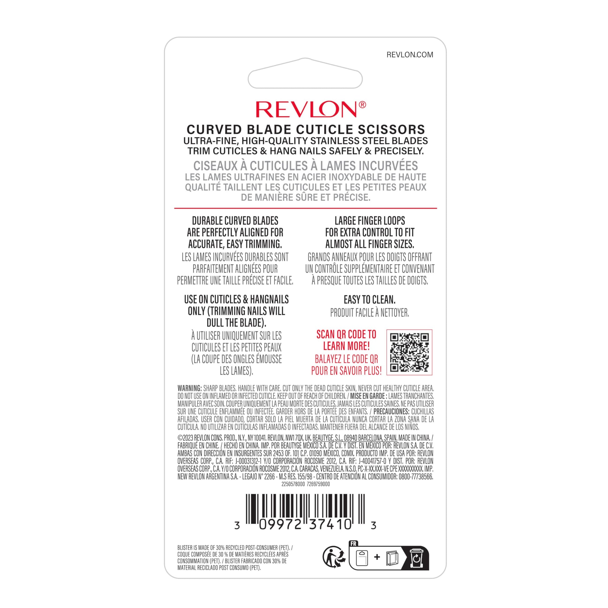 Buy now Revlon Cuticle Scissors, Ultra-Fine Stainless Steel Curved Blade for Neat Cuticles and Hangnail Trimming, Tool for Safe Cuticle Nail Care, 1 count at indiglob india