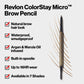 Buy now Revlon ColorStay Micro Eyebrow Pencil with Built In Spoolie Brush, Infused with Argan and Marula Oil, Waterproof, Smudgeproof, 454 Medium Brown, 0.003 oz at indiglob india