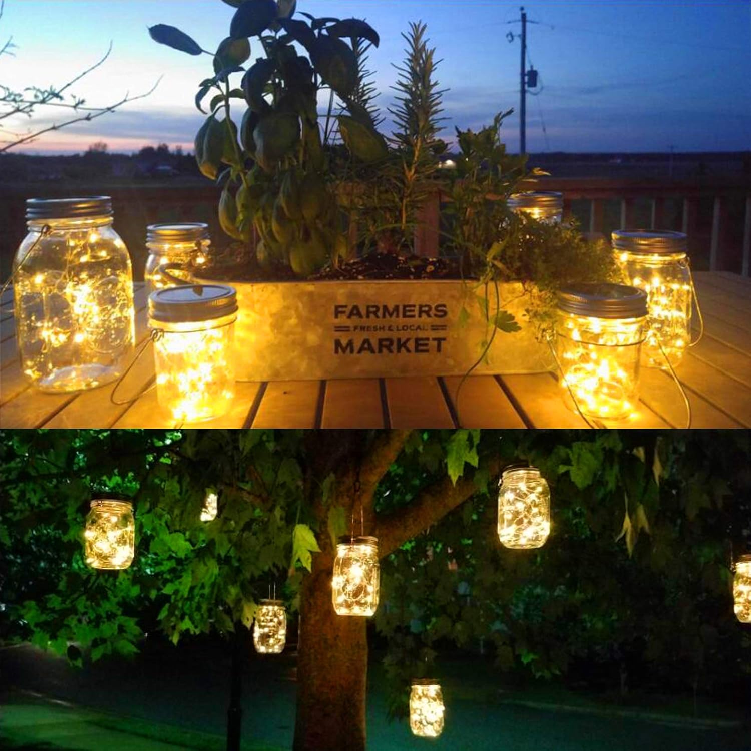 Buy now Mason Jar Solar Lantern Lights, 8 Pack 30 LED Bulbs Fairy Star Firefly Solar Lids Jar Lights,8 Hangers Included(No Jars),for Patio Garden Mason Jar Lanterns Table Wedding Decorations Lights at indiglob india