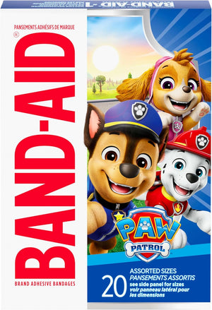 Buy now Band-Aid Brand Sterile Adhesive Individually Wrapped Bandages for Kids Featuring Nickelodeon Paw Patrol Characters, First Aid & Wound Care of Minor Cuts & Scrapes, Assorted Sizes 20 ct at indiglob india
