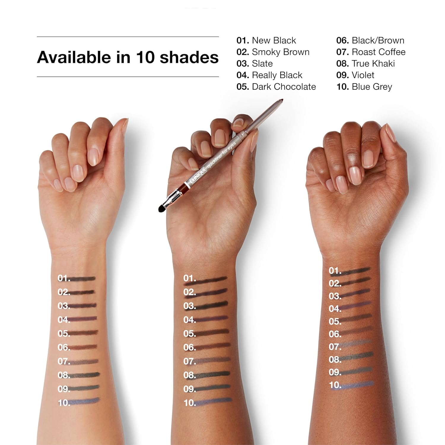 Clinique Quickliner For Eyes Eyeliner Pencil | Water Resistant, Smudge Resistant + Safe For Sensitive Eyes | 11 Shades by Clinique | Buy Online India