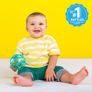 Buy now Bright Starts Oball Easy-Grasp Rattle BPA-Free Infant Toy in Teal, Age Newborn and up, 4 Inches at indiglob india