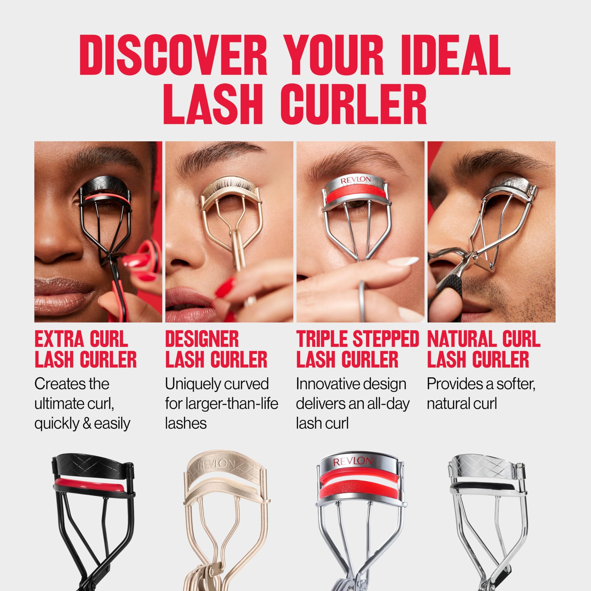 Buy now Revlon Extra Curl Lash Curler, Gives an All Day Dramatic Curl, with Finger Grips for a Non Slip Grip, Easy to Use, 1 Count at indiglob india