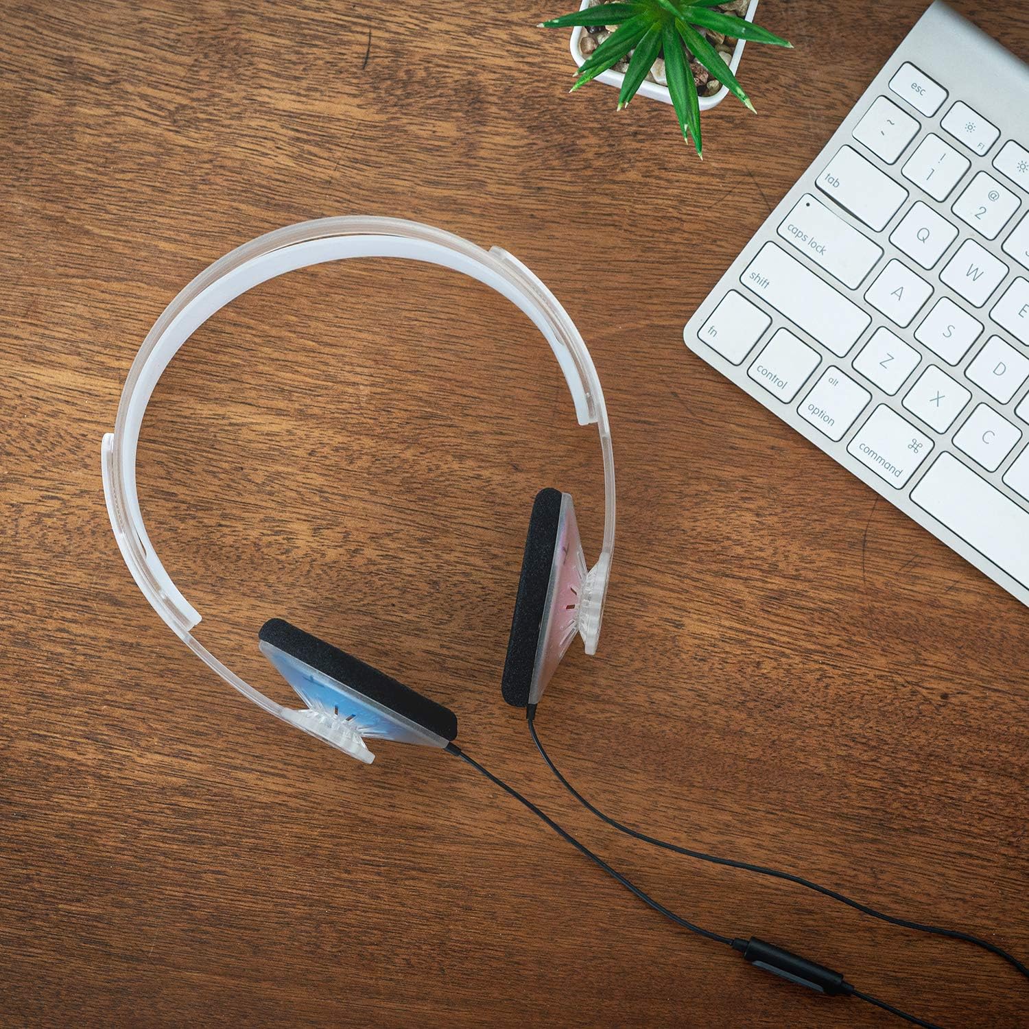 Buy now Koss KPH30iCL On-Ear Headphones, in-Line Microphone and Touch Remote Control, D-Profile Design, Wired with 3.5mm Plug (Clear) at indiglob india