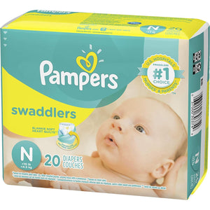Buy now Pampers Swaddlers Diapers Size N 20 Count Pack of 2 (Total of 40 Pampers) at indiglob india