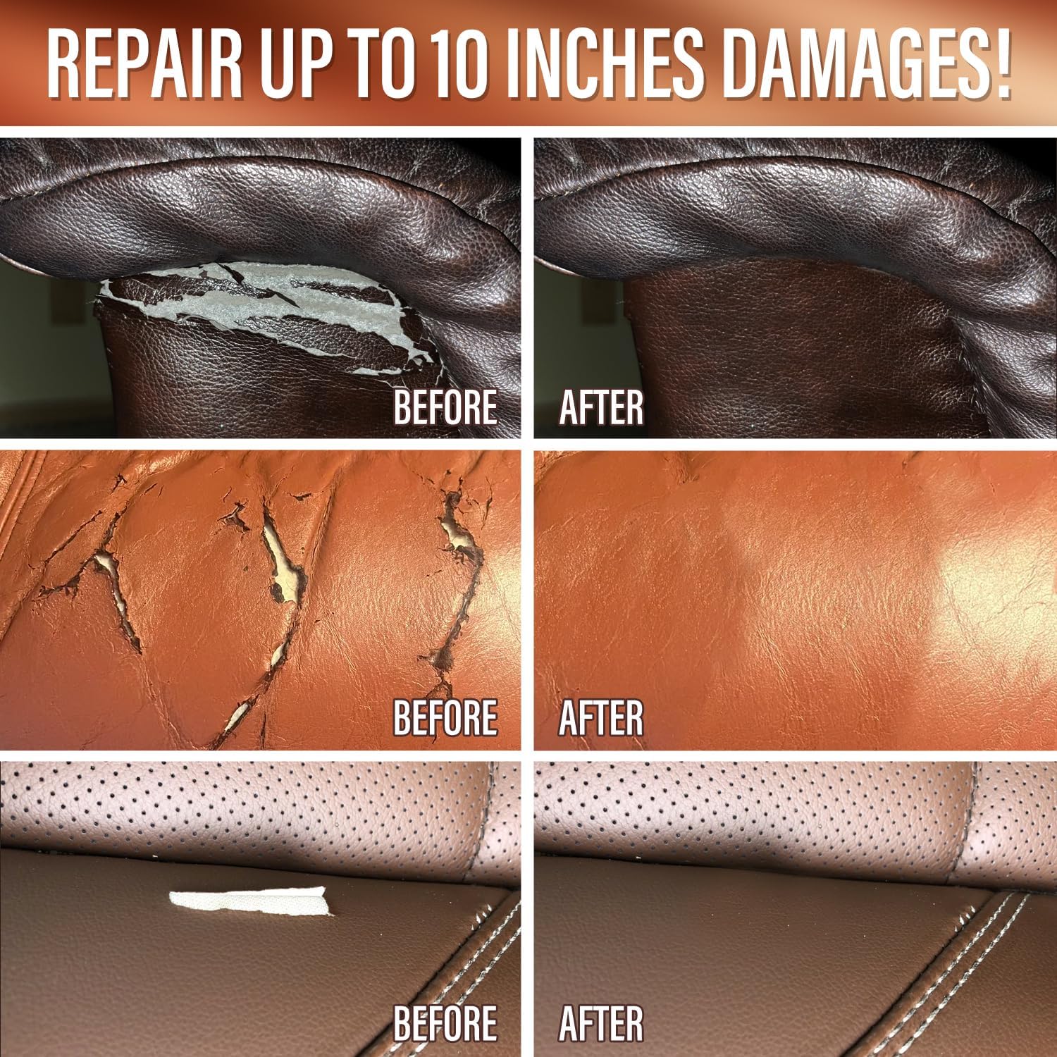 Buy now ARCSSAI ARCSSAL Brown Leather Repair Kit for Furniture, Leather Couch Repair Kit for Sofa, Jacket, Car Seats and Purse with Super Easy Instructions, Restores Any Material, Bonded, Pleather, Genuine at indiglob india