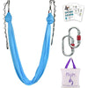 F.Life Aerial Silk Yoga Hammock & Swing for yoga Inversion,Strength training,starter hardware kit - blue
