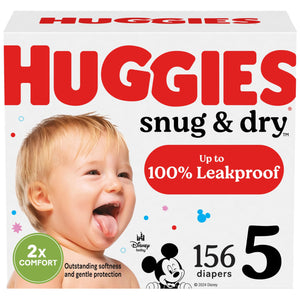 Buy now Huggies Size 5 Diapers, Snug & Dry Baby Diapers, Size 5 (27+ lbs), 156 Count at indiglob india