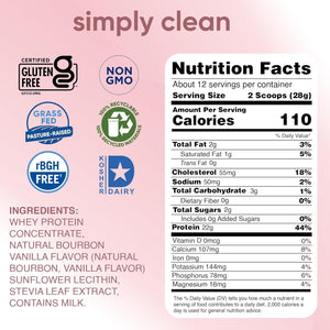 Buy now simply tera's Pure Whey Protein Powder - Grass Fed Vanilla Whey Protein Powder, Clean, Made Without Artificial Sweeteners, Non-GMO, Kosher, rBGH-Free, Soy-Free - 12 Oz at indiglob india