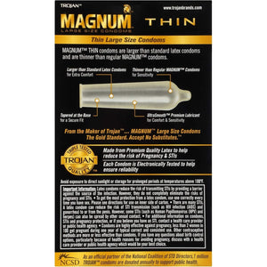 Buy now Trojan Magnum Thin Large Size Lubricated Condoms - 12 Count (Pack of 1) at indiglob india
