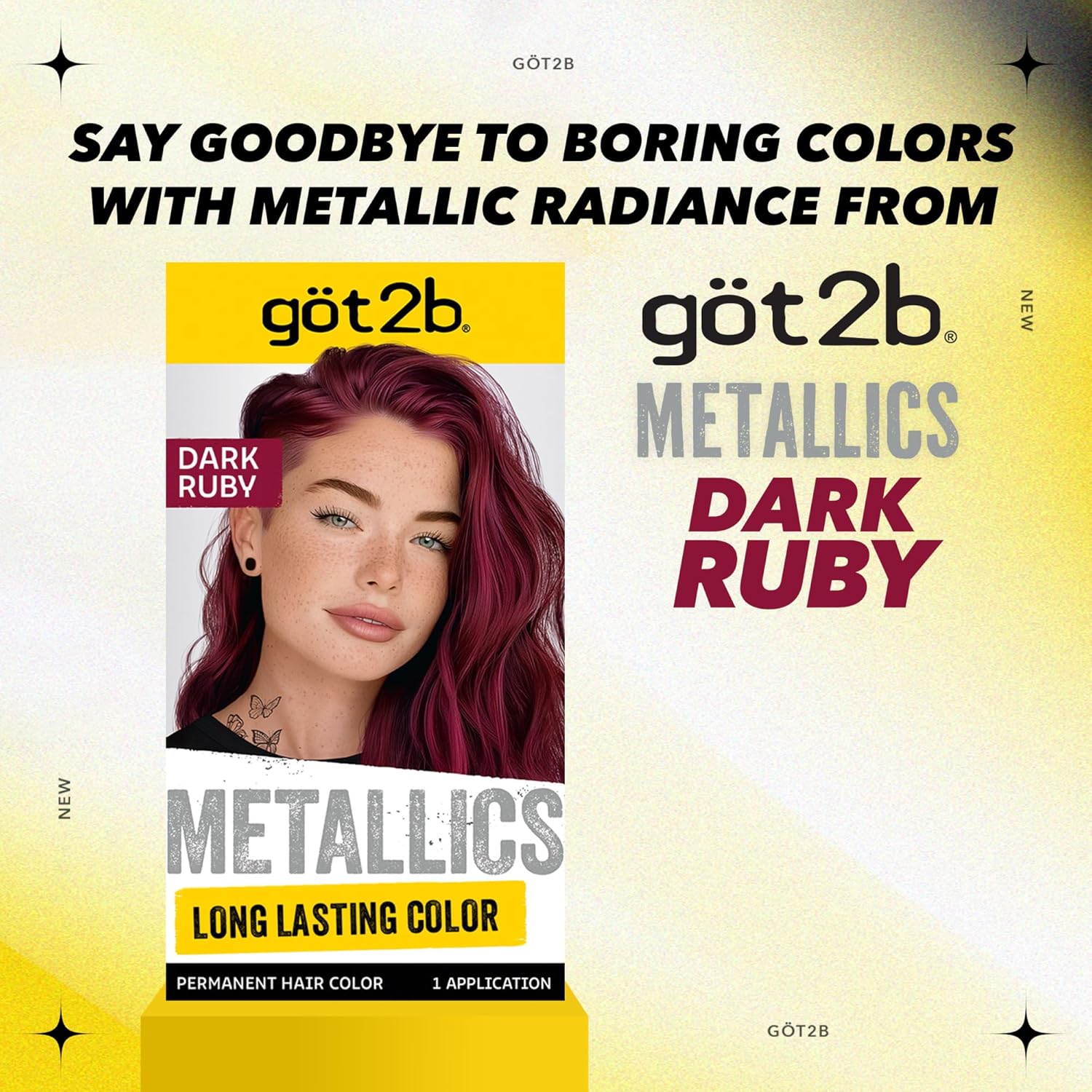 Buy now Got2b Metallics Permanent Hair Color, M68 Dark Ruby at indiglob india