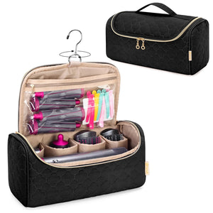 Buy now Yarwo Airwrap Travel Case Compatible for Dyson Airwrap Multi-Styler All Models and Attachments, Portable Storage Bag with Hanging Hook for Hair Curler Accessories, Black (Patented Design) at indiglob india
