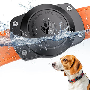 Buy now IPX8 Waterproof Dog Collar Holder for Airtag [Metal Back Plate] Ultra-Durable Dog & Cat Collars Mount for AirTag, Suitable for All Widths of Collars (1 Pack) at indiglob india