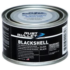 Buy now RUST BULLET BlackShell - Gloss Black - 4 Oz - Corrosion Preventive Coating, UV Resistant Rust Proofing Paint, Long-Lasting Metal Protection at indiglob india