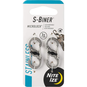 Buy now Nite Ize S-Biner MicroLock, Locking Key Holder, Stainless-Steel 2-Pack at indiglob india